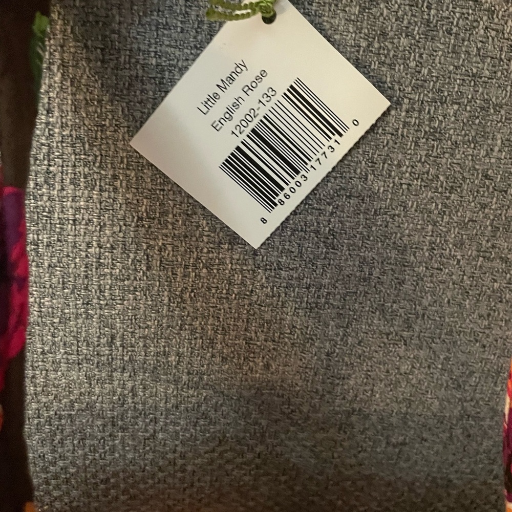 Vera Bradley retired Little Mandy English Rose Vibrant Floral Tote Bag - Picture 2 of 6